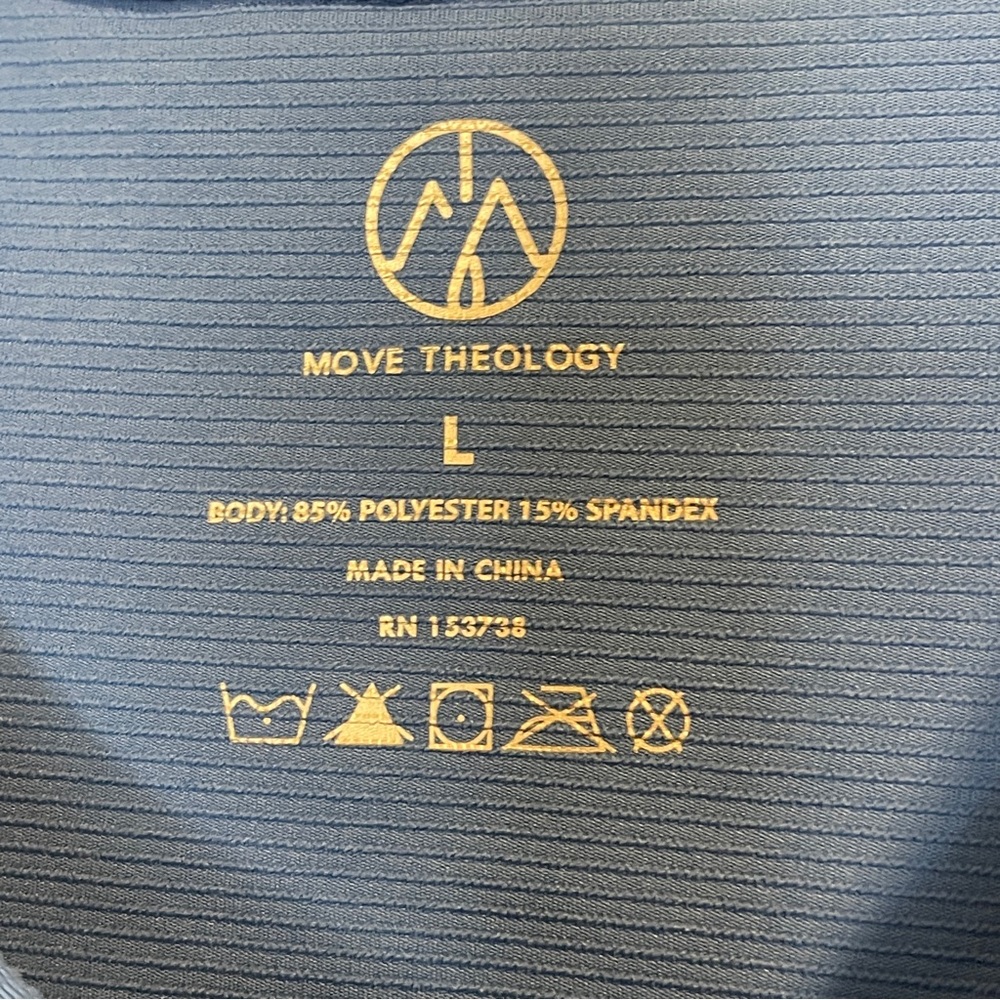 Move Theology Blue Tank Top with Open Back Size L - Picture 4 of 4
